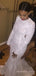 Long Sleeves White Sequin Long Mermaid Evening Prom Dresses, Backless Custom Prom Dresses, MR8225