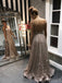 Spaghetti Atraps Gold Sequin Sparkly Long Evening Prom Dresses, A-line Backless Custom Prom Dress, MR8250
