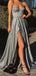 Grey Sweetheart Long Evening Prom Dresses, A-line Sparkly Custom Prom Dresses, MR8284