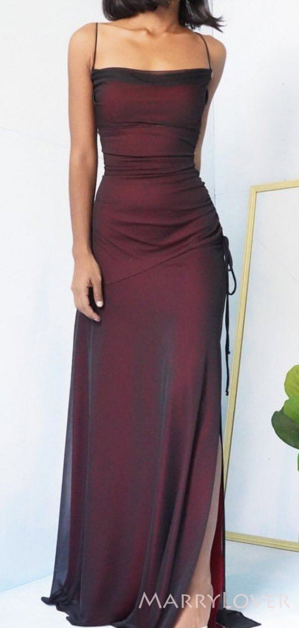 Sexy Sheath Black Tulle Long Mermaid Evening Prom Dresses