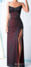 V-neck Black Tulle Mermaid Long Evening Prom Dresses, Spaghetti Straps Custom Prom Dresses, MR8299