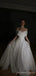 Off Shoulder White Sparkly Long Evening Prom Dresses, A-line Custom Prom Dresses, MR8307
