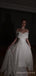 Off Shoulder White Sparkly Long Evening Prom Dresses, A-line Custom Prom Dresses, MR8307