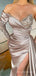 Long Sleeves Mermaid Long Evening Prom Dresses, High Slit Custom One Sleeves Prom Dresses, MR8320