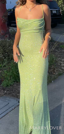 Gold Sequin Strapless Long Mermaid Evening Prom Dresses, Cheap Custom –  MarryLover