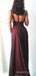 Black-red Spaghetti Straps Mermaid Tulle Long Evening Prom Dresses, Custom Prom Dress, MR8513