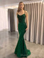 Simple Spaghetti Straps Green Mermaid Long Evening Prom Dresses, Custom Prom Dress, MR8535