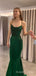 Simple Spaghetti Straps Green Mermaid Long Evening Prom Dresses, Custom Prom Dress, MR8535