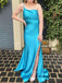 One Shoulder Satin Long Evening Prom Dresses, Custom Mermaid Prom Dress, MR8559