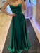 Sweet Heart Mermaid Spaghetti Straps Long Evening Prom Dresses, Custom Satin Prom Dress, MR8585
