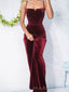 Mermaid Burgundy Velvet Spaghetti Straps Long Evening Prom Dresses, Custom Prom Dress, MR8606