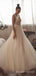 See Strough A-line Tulle Spaghetti Straps Long Evening Prom Dresses, Custom Prom Dress, MR8686
