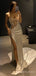 See Strough Mermaid Ivory Satin High Slit Long Evening Prom Dresses, Custom Sweet Heart Prom Dress, MR8688