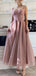 Gorgeous A-line Straps Sparkly Long Evening Prom Dresses, Custom Prom Dress, MR8701