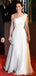 One Shoulder Ivory Chiffon A-line Long Evening Prom Dresses, Custom prom Dress, MR8728