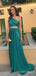 Simple Dark Green Chiffon A-line Long Evening Prom Dresses, Custom One Shoulder prom Dress, MR8730