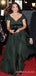 Formal A-line Chffon Dark Green V-neck Long Evening Prom Dresses, Custom prom Dress, MR8731