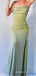 Simple Green Sparkly Sheath Spaghetti Straps Long Mermaid Evening Prom Dresses, Custom Prom Dress, MR8754