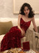 V-neck Sequins Spaghetti Straps Long Evening Prom Dresses, Custom Prom Dress, MR8809