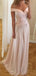 A-line Off-shoulder Appliques Long Tulle Prom Dresses, PD0543