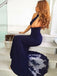 Mermaid Halter Dark Lace Appliques Long Prom Dress, PD0549