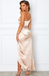 Sheath One-shoulder Ankle-length Split Bridesmaid Dresses With Pleats, BD0644