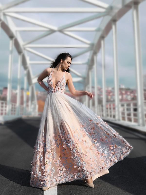 Elegant A-line V Neck Applique Custom Prom Dresses,Sweet 16 Prom Dress MarryLover Elegant A-line V Neck Applique Custom Prom Dresses,Sweet 16 Prom Dress MarryLover