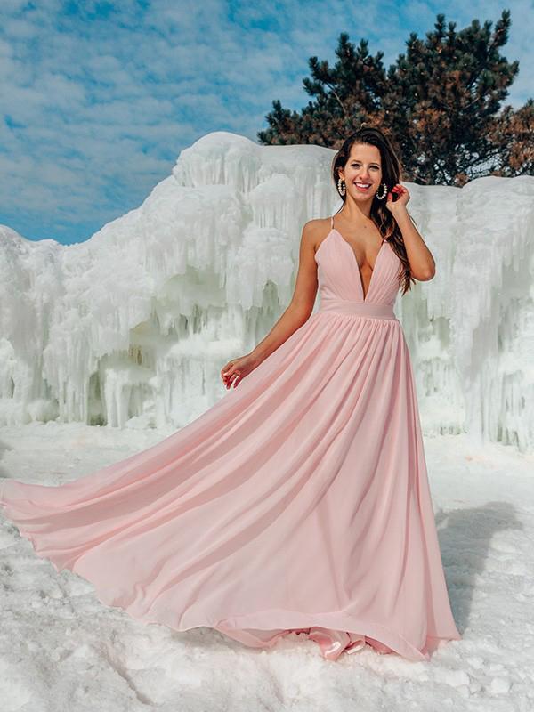Simple Deep V Neck Pink Long Evening Prom Dresses, Sweet 16 Prom Dress – MarryLover Simple Deep V Neck Pink Long Evening Prom Dresses, Sweet 16 Prom Dress – MarryLover