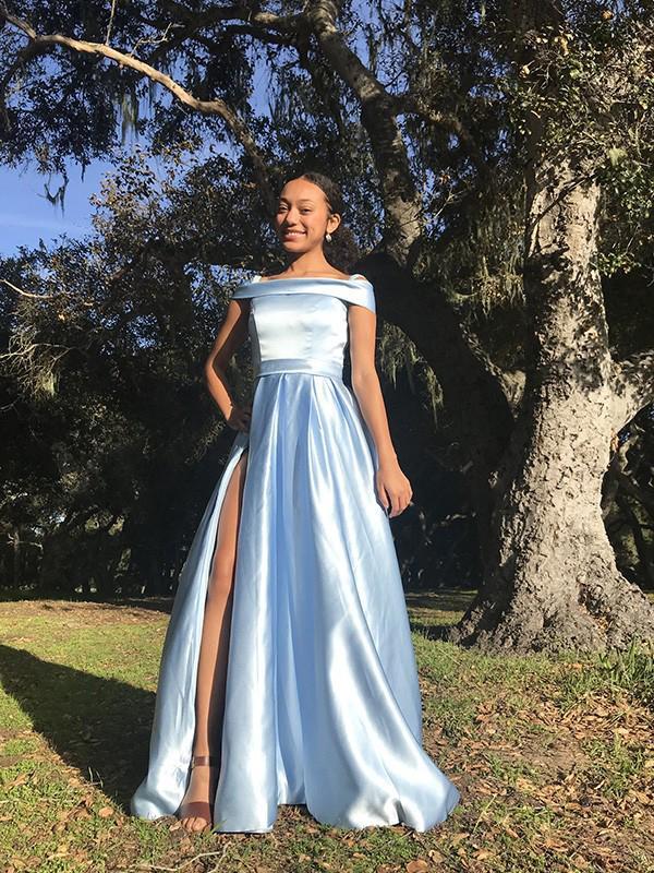 A-line Off Shoulder High Side Slit Evening Party Dresses, Long Prom Dr MarryLover A-line Off Shoulder High Side Slit Evening Party Dresses, Long Prom Dr MarryLover