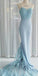 Charming Blue Lace Mermaid Elegant Cheap Long Bridesmaid Dresses, BG51476