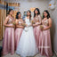 A-line Sequin Top Mismatched Long Bridesmaid Dresses GDW107