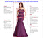 Sexy V Neck Burgundy A-Line Long Evening Prom Dresses, MR7161