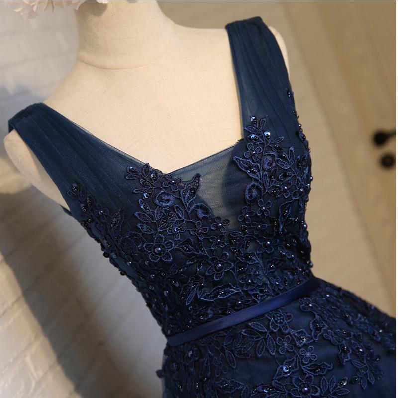 V Neck Navy Lace Beaded Short Homecoming Dresses Online, CM678 MarryLover V Neck Navy Lace Beaded Short Homecoming Dresses Online, CM678 MarryLover