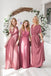 A-line Floor-length V-neck Backless Colorful Bridesmaid Dresses, BD0559