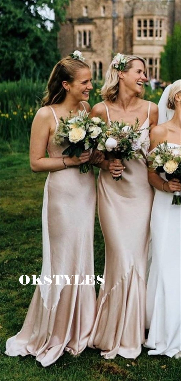 Sheath Spaghetti Straps V-neck Long Simple Bridesmaid Dresses, BD0621 – MarryLover Sheath Spaghetti Straps V-neck Long Simple Bridesmaid Dresses, BD0621 – MarryLover
