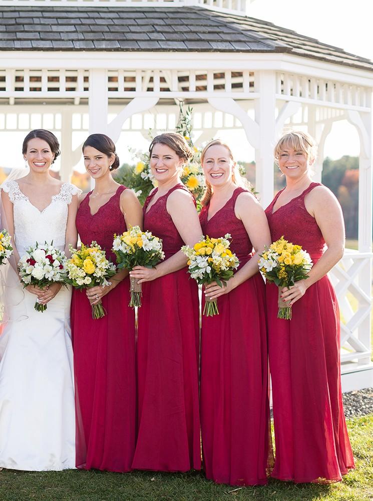 red v neck dress bridesmaid Stacees Plus Size Bridesmaid Dress A-line V Neck Short Sleeve Chiffon Pleated Split