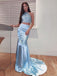 Two Pieces Halter Long Evening Prom Dresses, Sweet 16 Prom Dresses, PY002