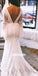 Deep V-neck Long Sleeves Mermaid Lace Dream Wedding Dresses, BGH034