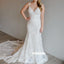 Charming Spaghetti Strap Applique Lace Wedding Dresses, BGH081