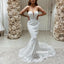 Sweetheart White Lace Applique Mermaid Wedding Dresses, BGH097