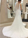 Elegant Simple Cheap V Neck Mermaid Long Bridal Wedding Dresses, BGP245 - Bubble Gown