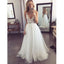 Popular V Neck Formal A Line Tulle Bridal Long Beach Wedding Dresses, BGP270