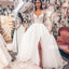 Popular V-line Long Lace Sleeve Bridal Long Wedding Dresses, BGH004