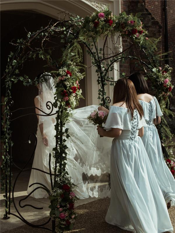 A-line Off-shoulder Floor-length Lace-up Back Long Chiffon Bridesmaid MarryLover A-line Off-shoulder Floor-length Lace-up Back Long Chiffon Bridesmaid MarryLover
